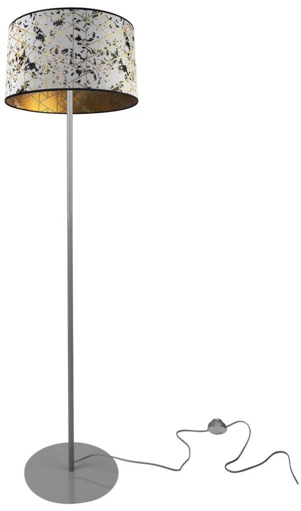 Stojacia lampa Werona, 1x textilné tienidlo so vzorom (výber zo 6 farieb), (výber z 3 farieb konštrukcie)