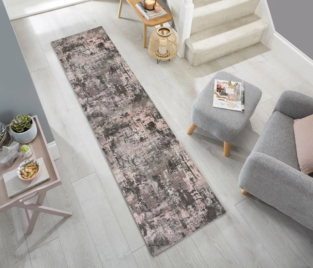 Flair Rugs koberce Behúň Cocktail Wonderlust Grey/Pink - 80x300 cm