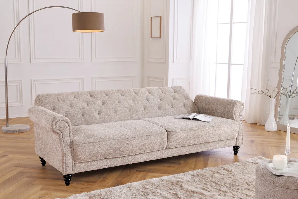 Rozkladacia pohovka MAISON BELLE 220 cm bouclé greige