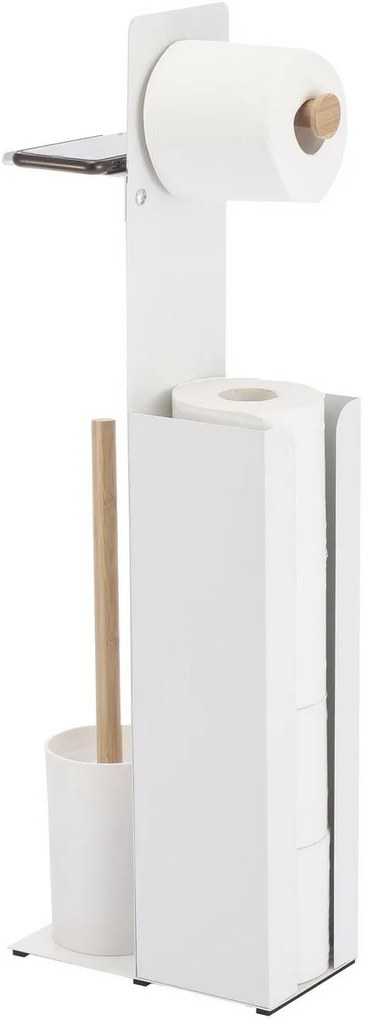Spirella Stojan na toaletný papier so štetkou a držiakom Yoni 67 x 22 x 12 cm, biela