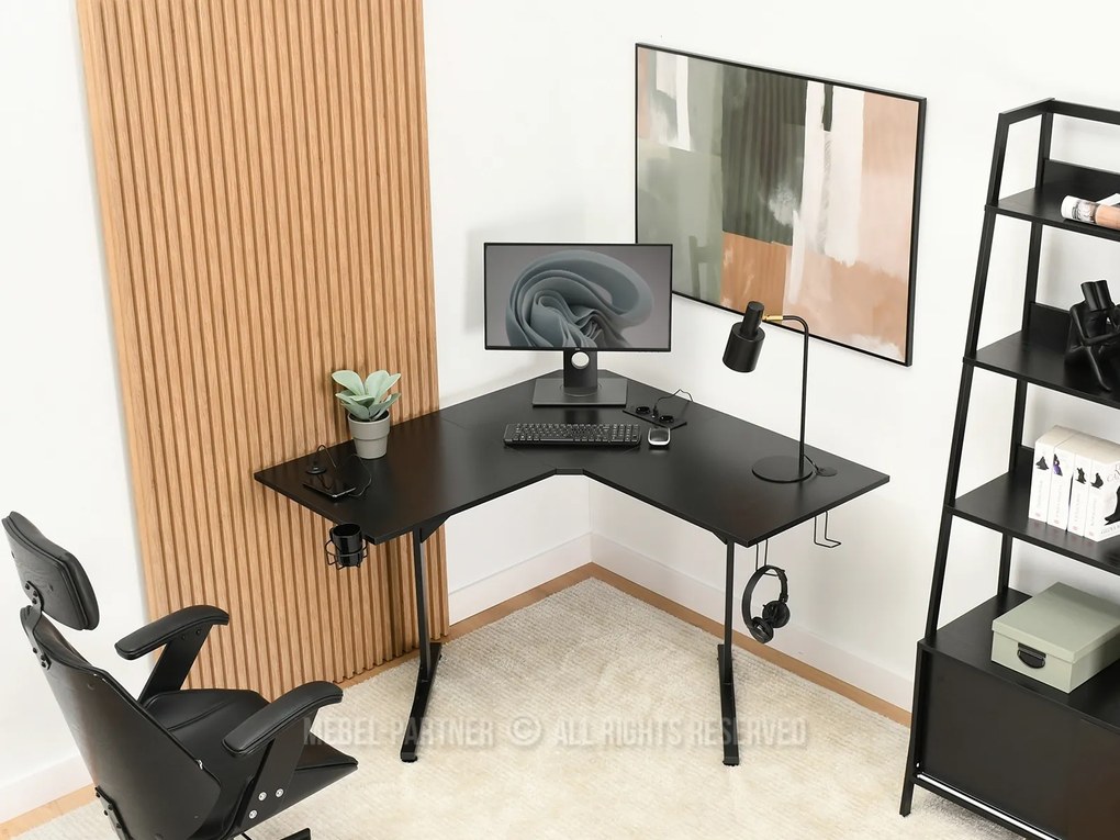 PC stolík Matts C (čierne drevo + čierna). Akcia -20%. Vlastná spoľahlivá doprava až k Vám domov. 1109794