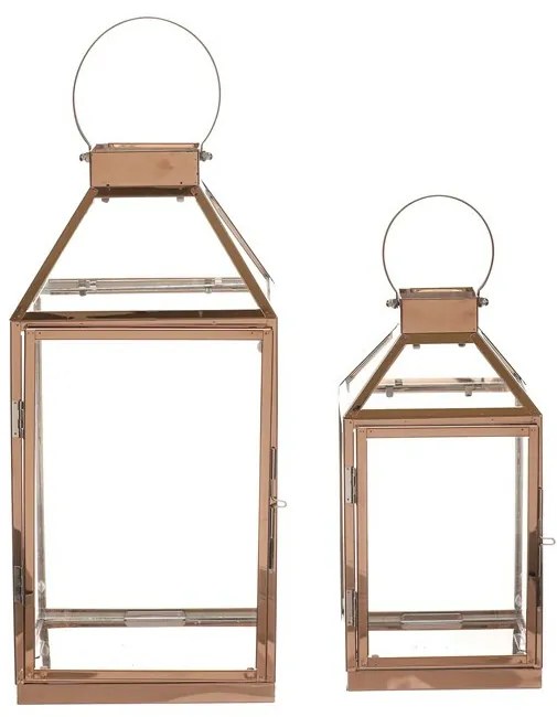 Súprava kovových lampášov Thin, 2 ks, zlatá