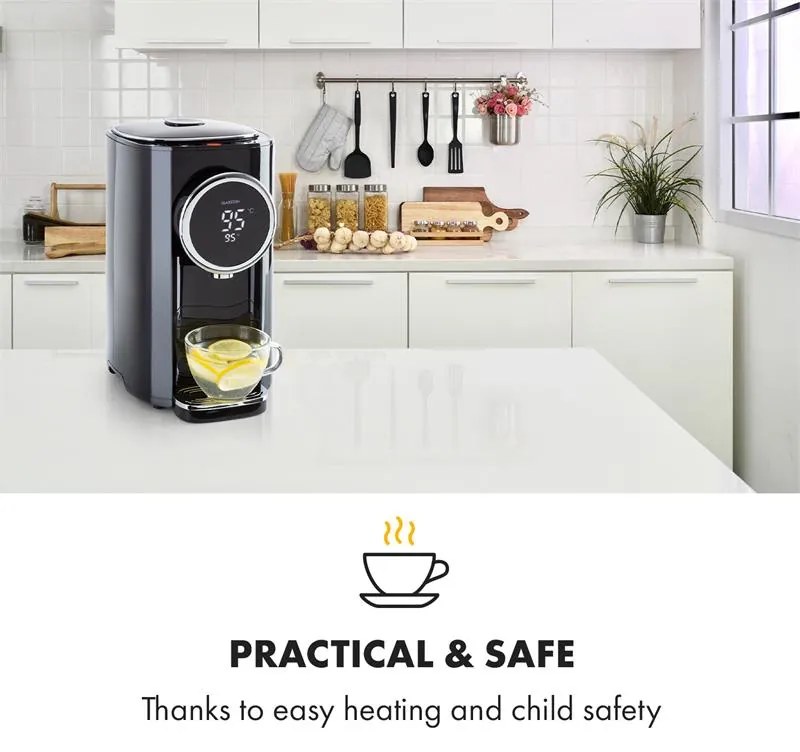 Klarstein Hot Springs, dávkovač horúcej vody, 5 l, 49-95 °C, nádrž na vodu z nehrdzavejúcej ocele