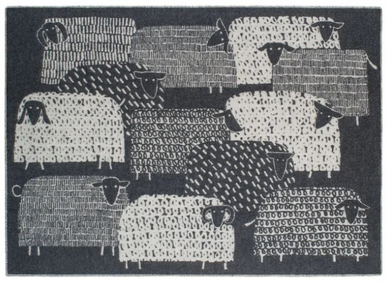 Vlnená deka Päkäpäät 130x180, čierna