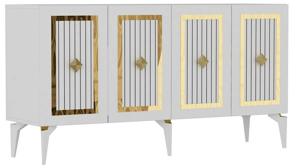 Skříňka Nora White and Gold