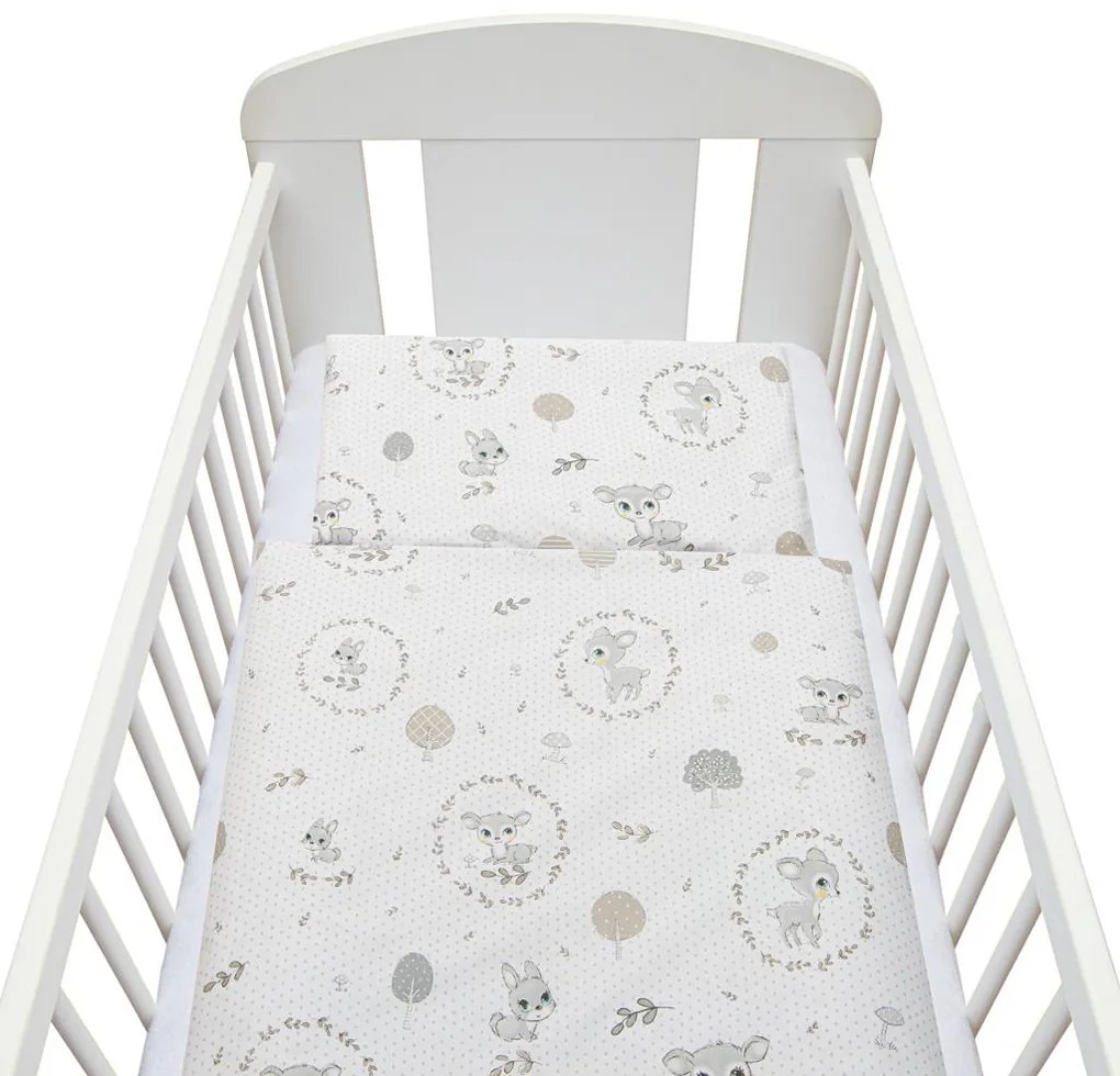 2-dielne posteľné obliečky New Baby 100/135 cm Srnka sivé