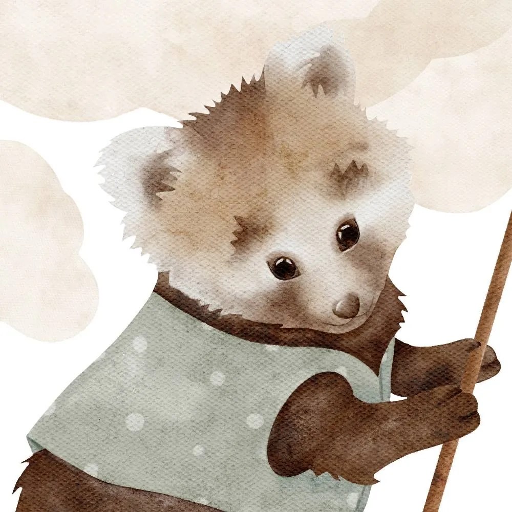 Gario Detská nálepka na stenu Magical animals - medvedík so sieťkou