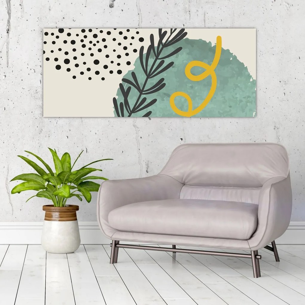 Obraz - Abstraktné listy N⁰1 (120x50 cm)