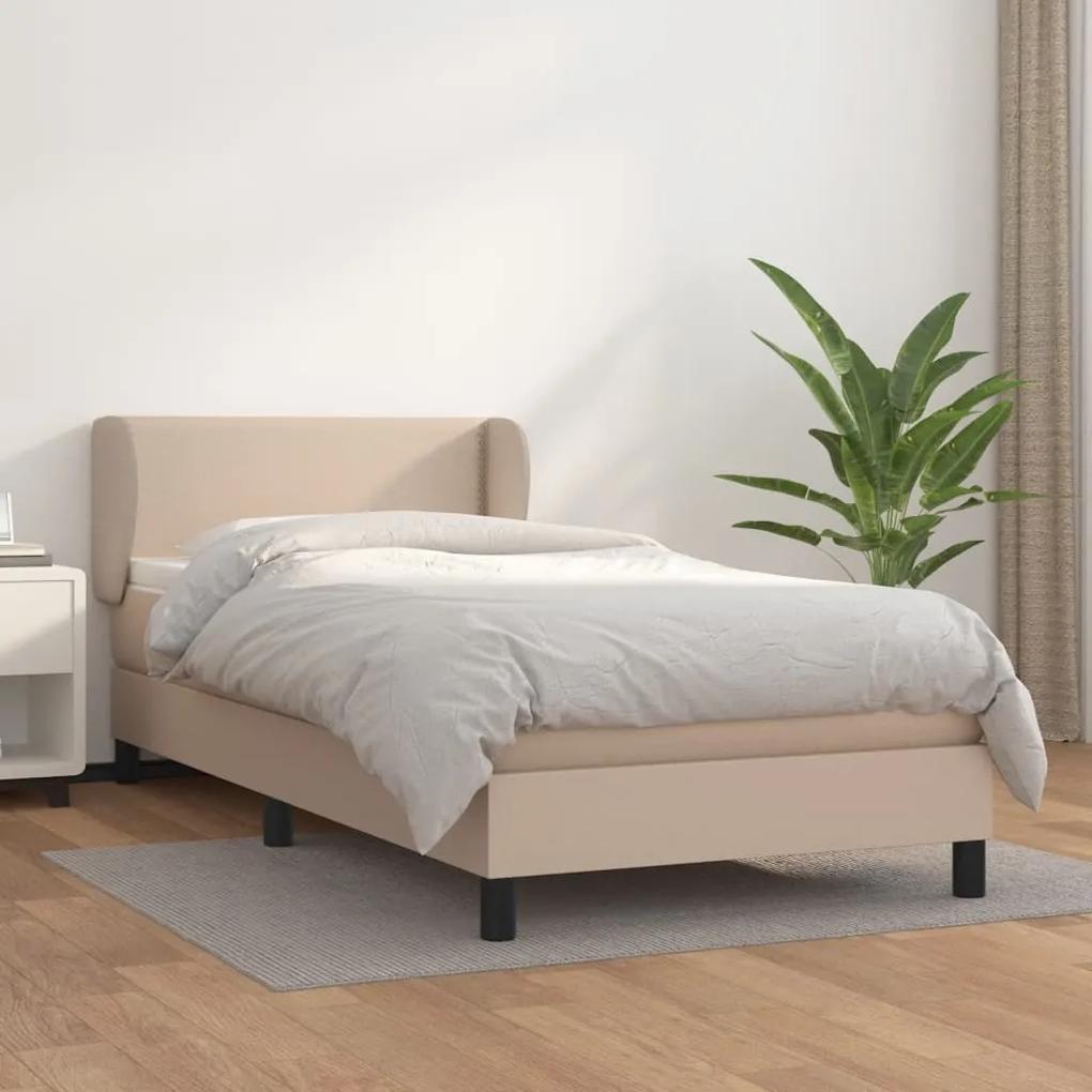 Boxspring posteľ s matracom kapučínová 80x200 cm umelá koža 3127222