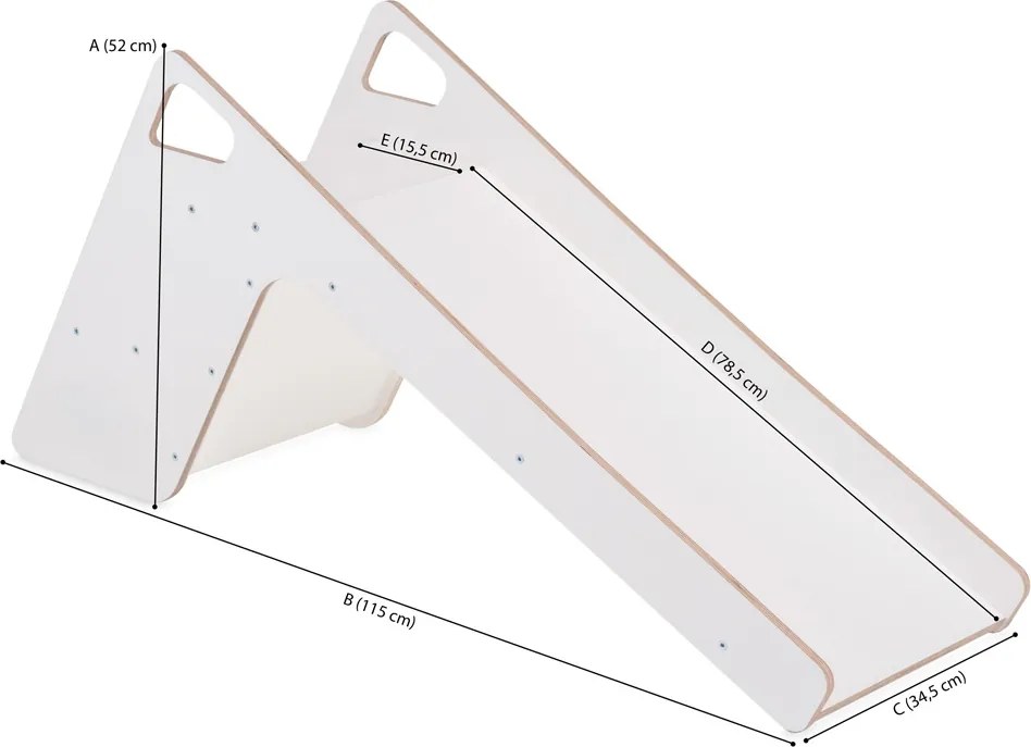 Drevená šmýkačka Baby biela