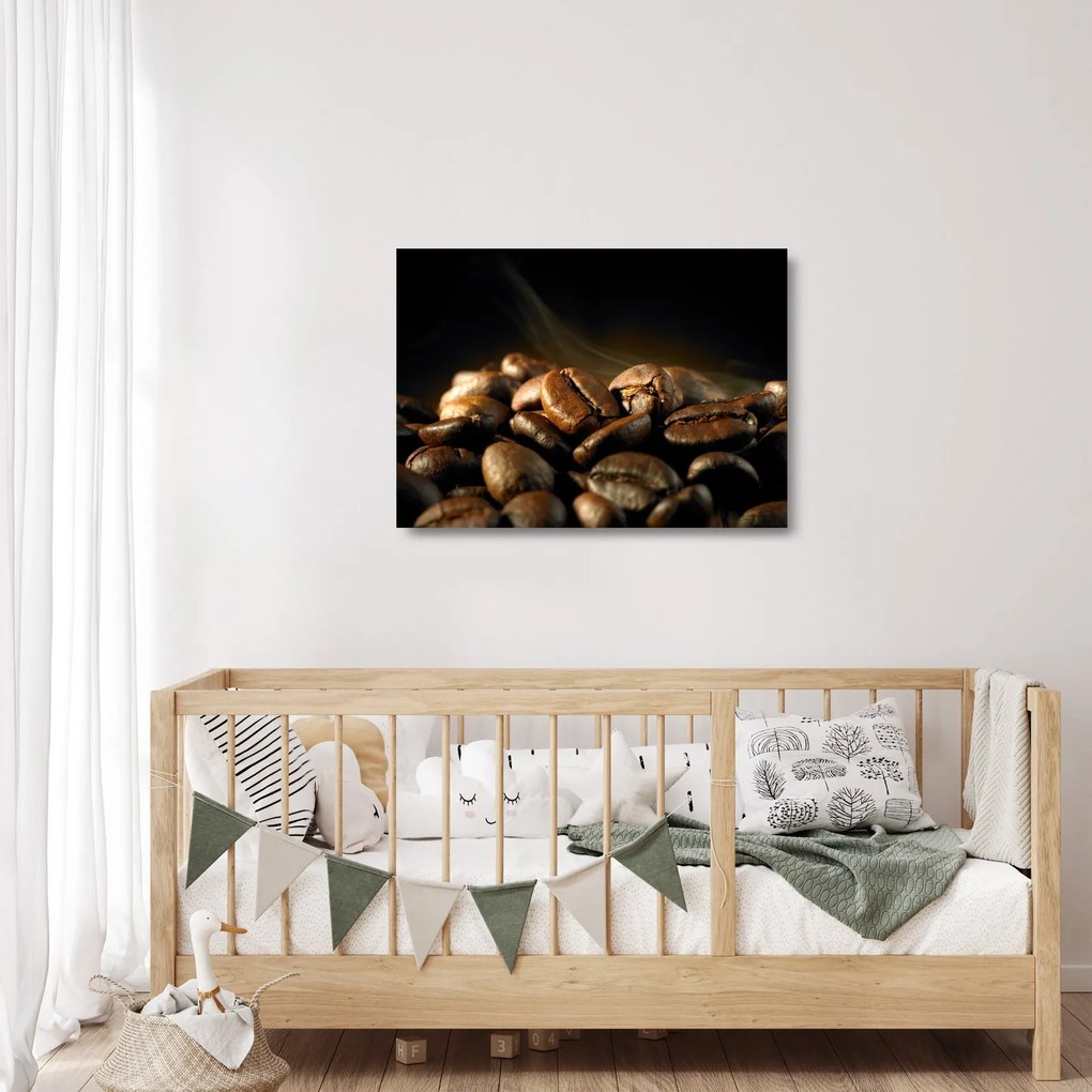 Sklenený obraz - Kávové zrná (70x50 cm)