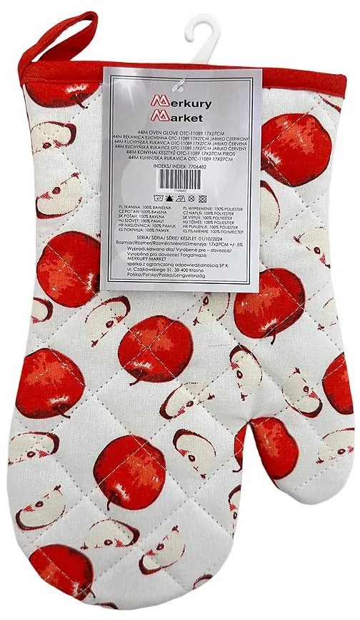 Kuchynská rukavica OTC-11089 17x27 cm červené jablko
