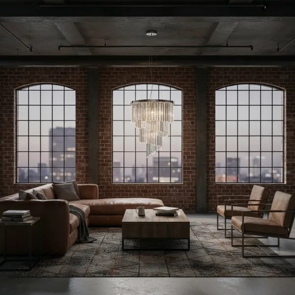 Ideal Lux - Krištáľový luster na lanku CARLTON 12xE14/40W/230V pr. 50 cm chróm