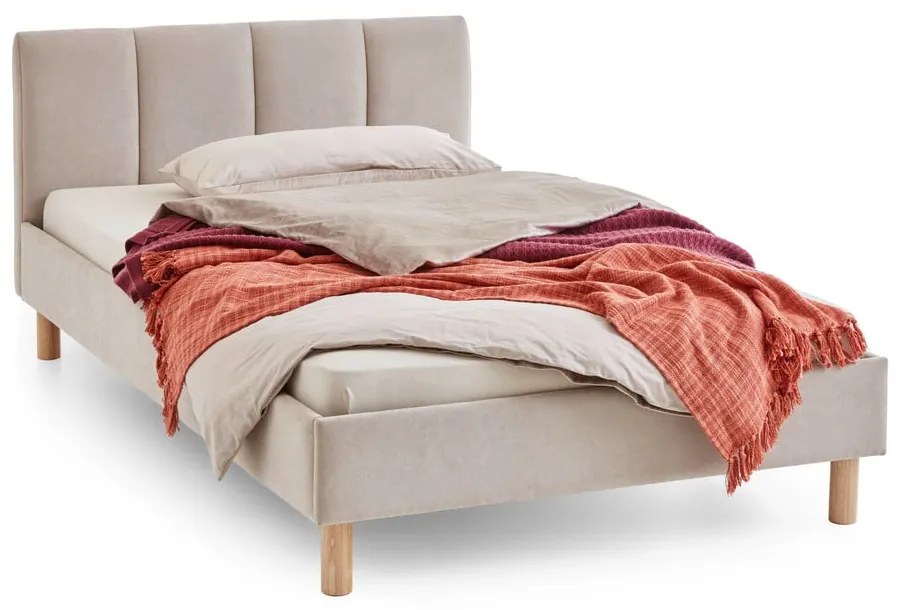 Béžová čalúnená jednolôžková posteľ bez roštu 120x200 cm Joker – Meise Möbel