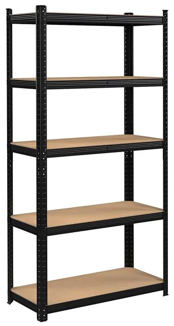 Regál CONOR 180x90x30 cm čierny