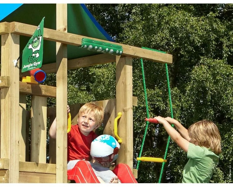 Ihrisko Jungle Lodge so šmykľavkou a modulom 2-Swing Frame 2.0