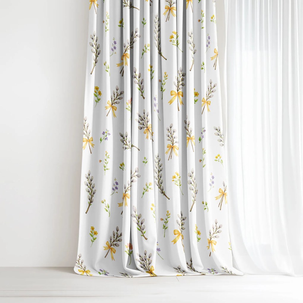 Goldea veľkonočný dekoračný záves - bahniatka 140x150 cm