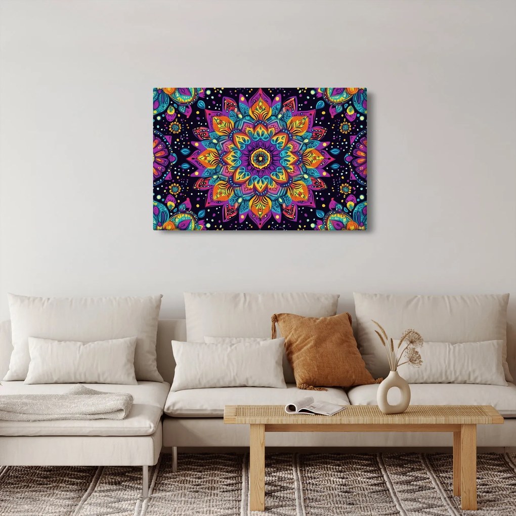 Obraz - Kaleidoskopická mandala (90x60 cm)