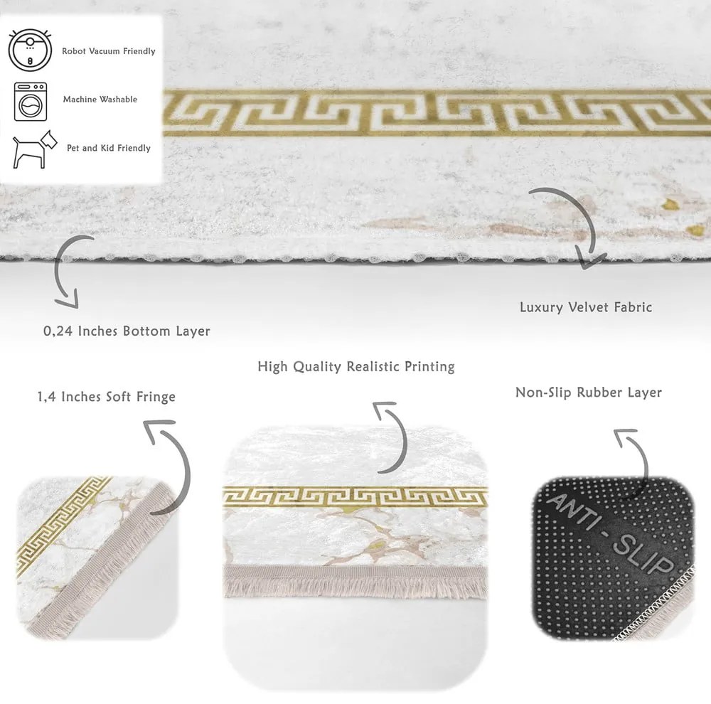 Koberec v bielo-zlatej farbe 120x180 cm - Mila Home