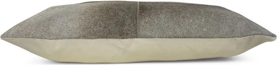 Šedý kožený vankúš s výrazným stehom Stitch Cow - 45*60*15cm