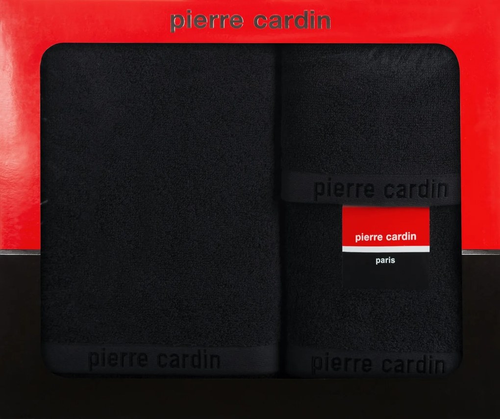 FROTÉ UTERÁK PIERRE CARDIN EVI SADA 30X50 CM, 50X90 CM, 70X140 CM ČIERNA