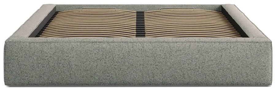 Zelená čalúnená dvojlôžková posteľ s úložným priestorom s roštom 160x200 cm Simon – Micadoni