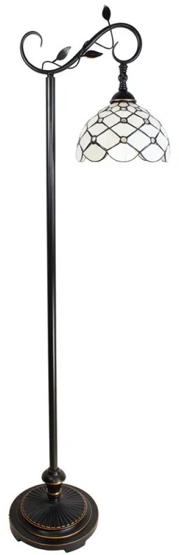 Vitrážová lampa stojaca HIVE PEARL 36*152