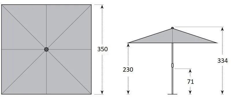 Doppler ALU EXPERT Teleskop 3,5 x 3,5 m - záhradný slnečník, 100 % polyester