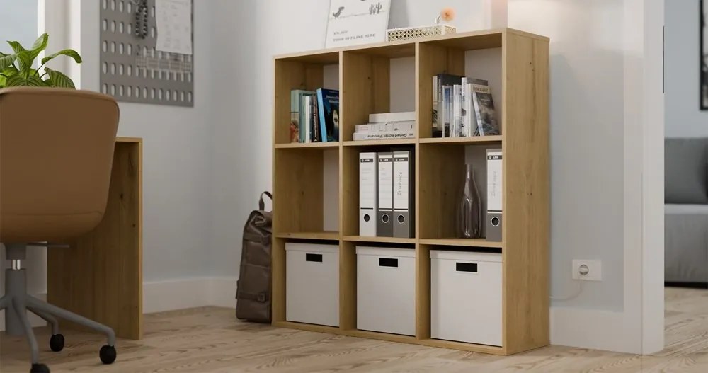 Regál MALAX 3x3 110 cm dub remeselný