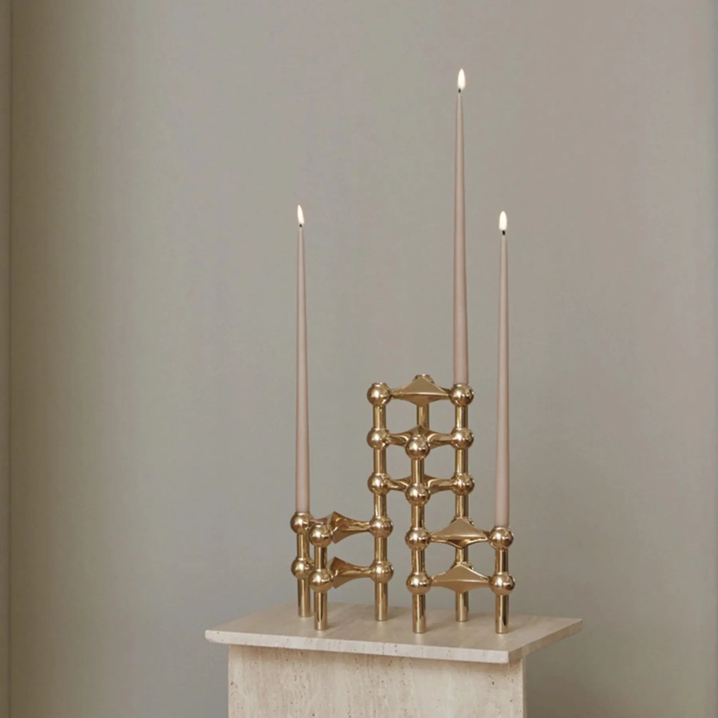 Stoff Nagel Dizajnový svietnik STOFF Nagel Solid Brass – set 3 ks
