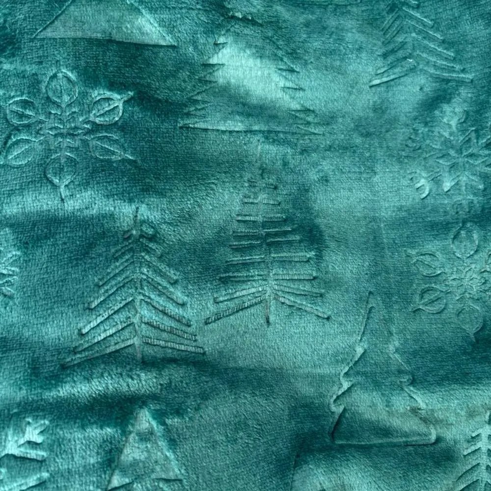 Home Elements Mikroflanelová deka, jacquard vzor Stromčeky, tmavo zelená
