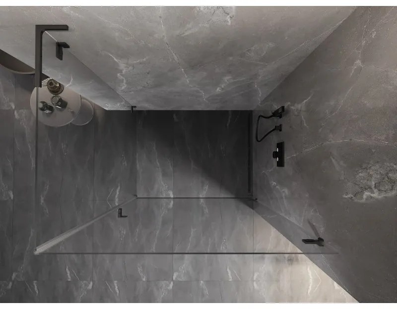 Mexen Lunar-B L výklopný sprchový kút pravý 100 x 90 cm, číre sklo, brúsený grafit, 832L-100-090-66-00-P