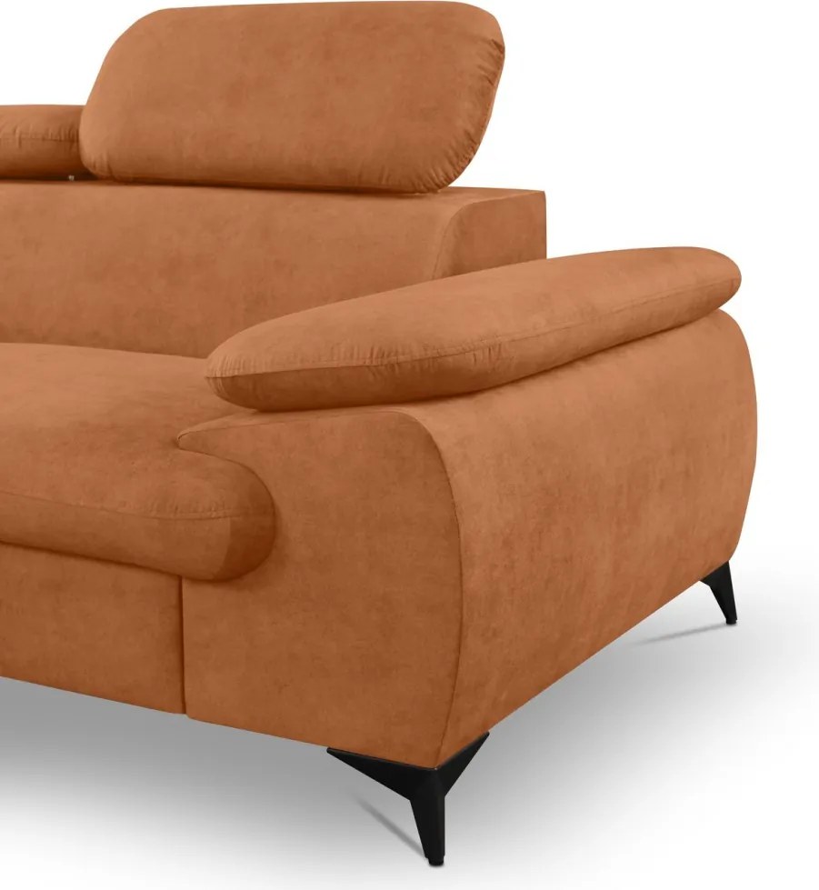 Rohová sedacia súprava Scala, hrdzavá látka, ľavý roh