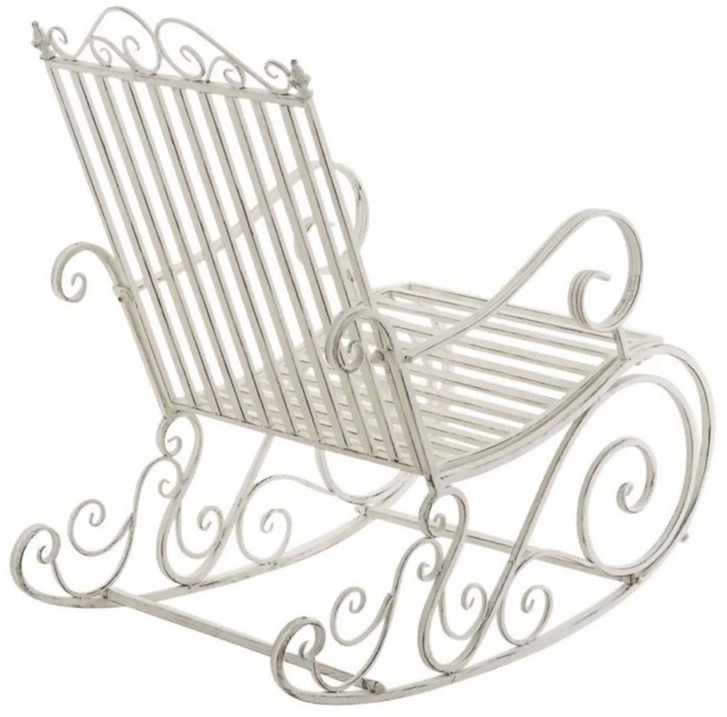 Kovové hojdacie kreslo Smile (SET 2 ks) - Biela antik