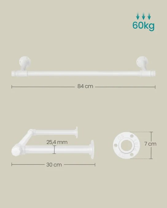 Set dvoch nástenných stojanov na oblečenie HSR140W02 (2 ks)