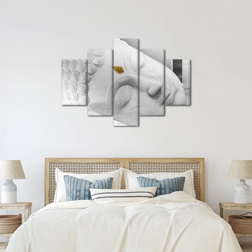 Obraz - Biely Budha (150x105 cm)