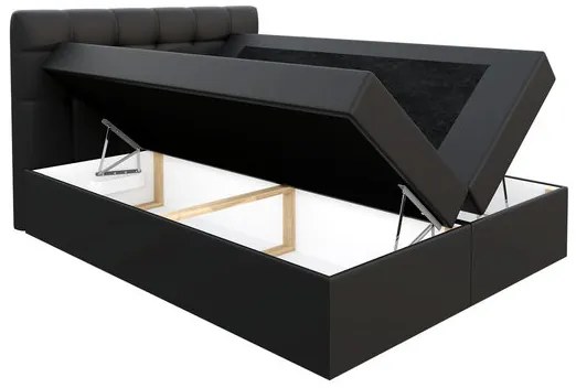 Manželská posteľ Boxspring Kennedy (140x200) (ekokoža Soft 011 (čierna)). Vlastná spoľahlivá doprava až k Vám domov. 1059305