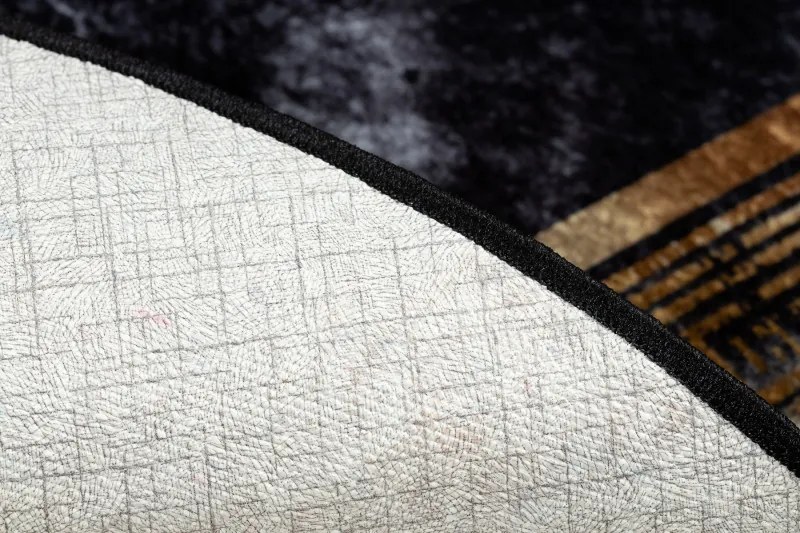 Dywany Łuszczów, Kusový koberec Miro 51278.809 Marble black/gold, 160x220, čierna, chodba / predsieň