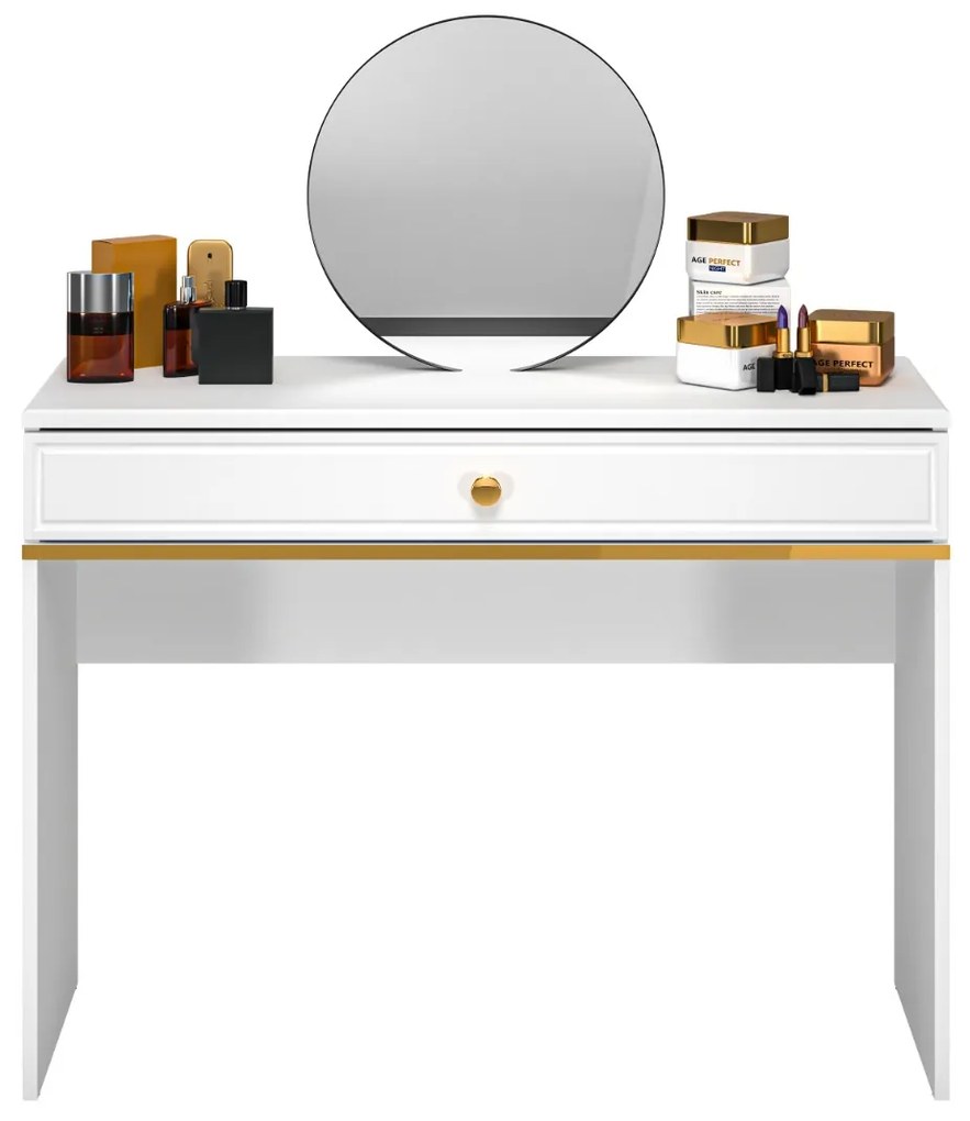 TOALETNÝ STOLÍK BELLINI BIELY VYSOKÝ LESK