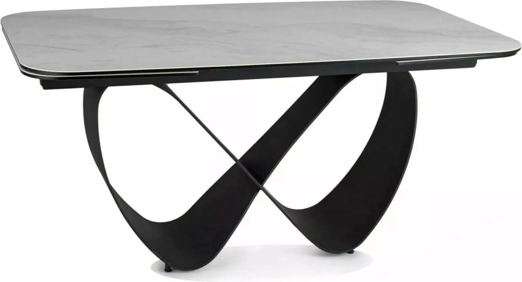 Rozkladací jedálenský stôl Infinity 160/240 cm biely mramor/čierny