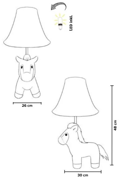 Happy Lamps - LED Detská stolná lampa ELVIS LED/5,4W/230V kôň