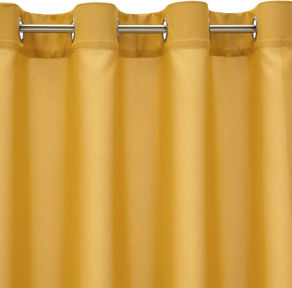 KRÁTKY ZÁVES NA KRÚŽKOCH RITA 140X175 CM HORČICOVÁ