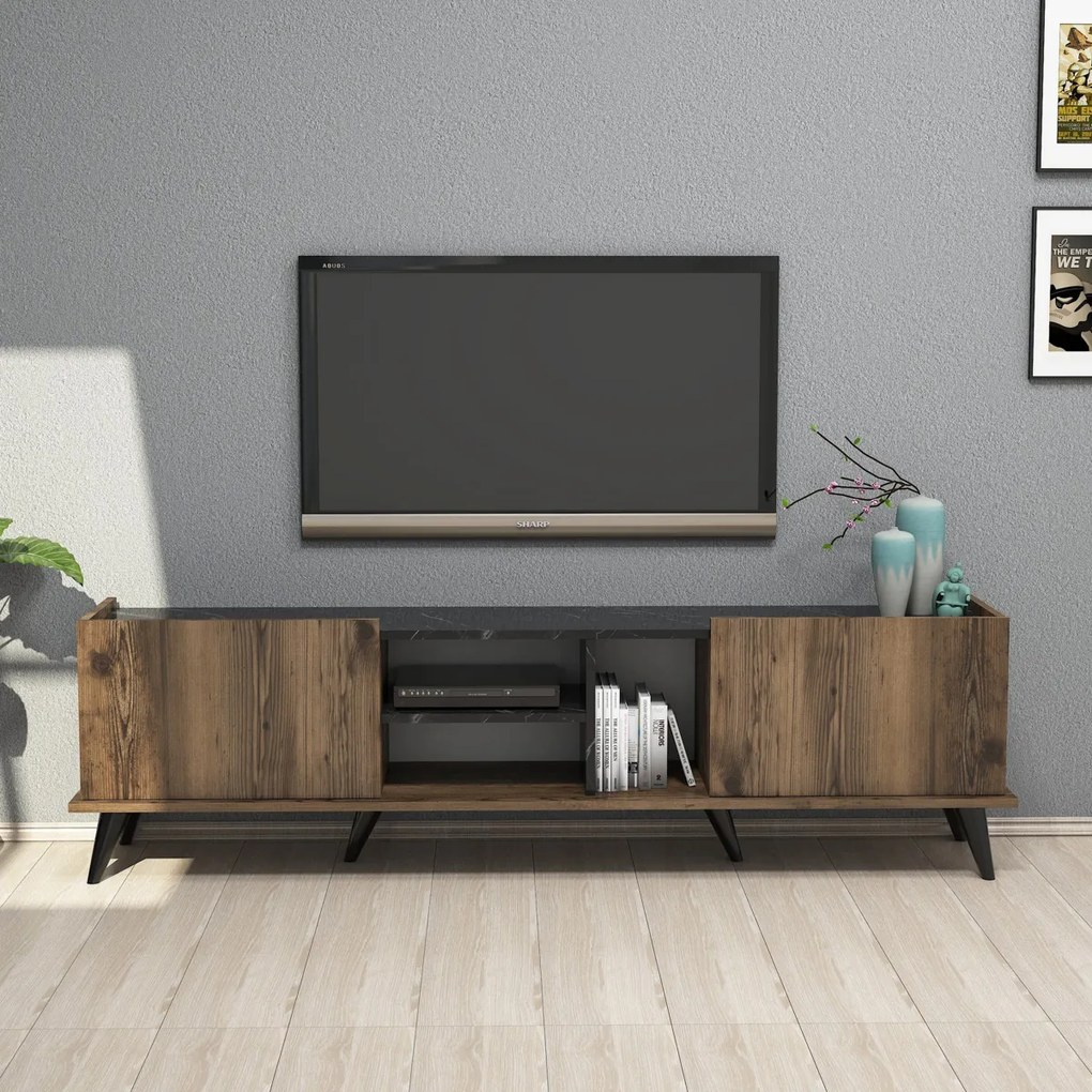 TV stolík Elegante Walnut Black