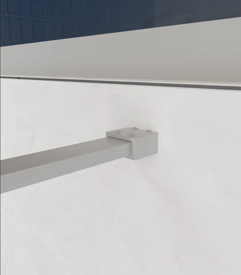 Erga Paris, sprchová zástena Walk-In 110x200 cm, 8mm číre/mliečne sklo, biely matný profil, ERG-V02-PARIS-110x200-MF-WH