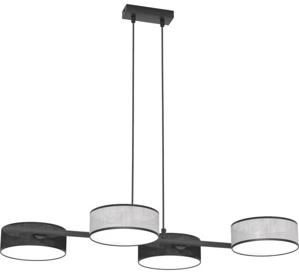 Závesné svietidlo na lanku DRUMZ 4xE14/10W/230V čierna/šedá