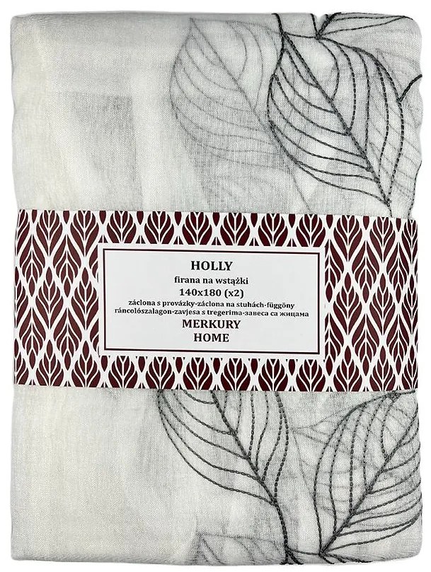 Záclona na stuhách Holly polyester tmavo šedá 140x180 Merkury Home II/22