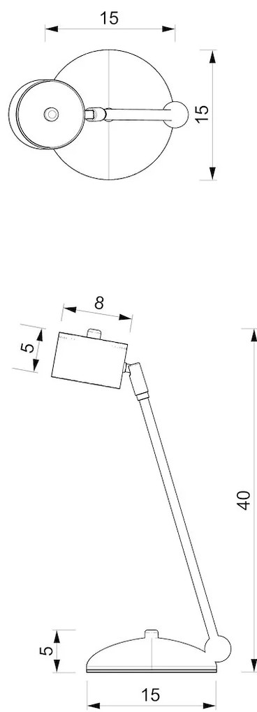 EUlight Stolná lampa Arena, 1x tmavomodré kovové tienidlo, db/g