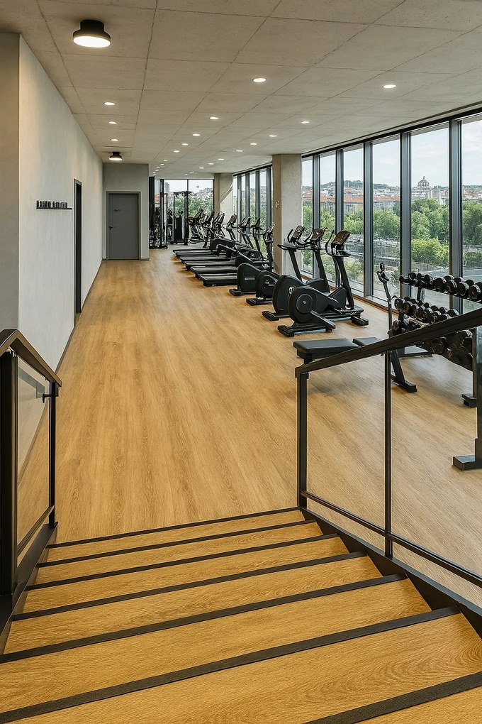 IVC Commercial, PVC podlaha - lino Logitex Ultimate 55 Elias T47, na mieru, šíře 2m,4m, hnedá, filc, chodba / predsieň