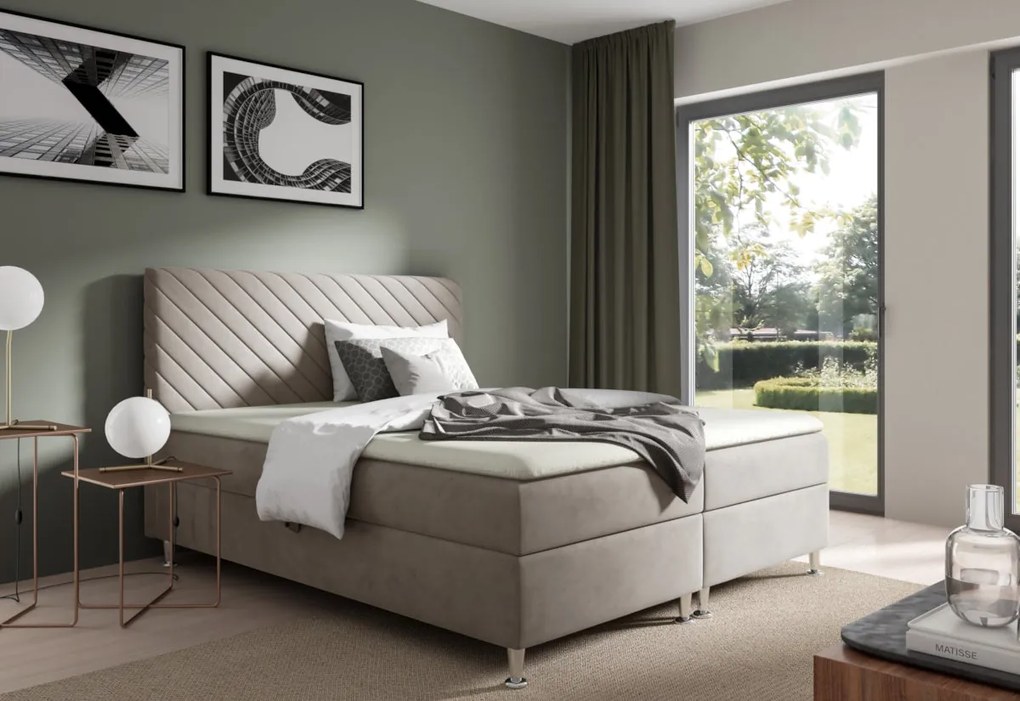Čalúnená posteľ boxspring TEX 2 - Fresh 02 / 160x200