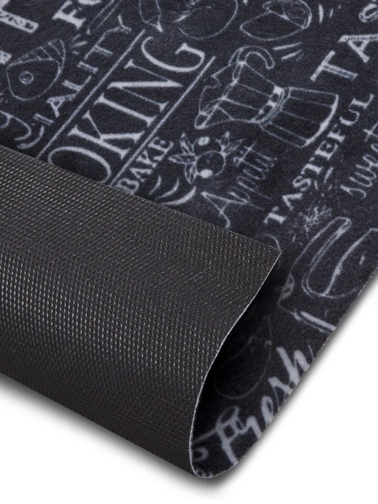 Hanse Home, Koberec behúň Cook & Clean 105731 Black White, 50x150, čierna, čiernobiela, kuchyňa